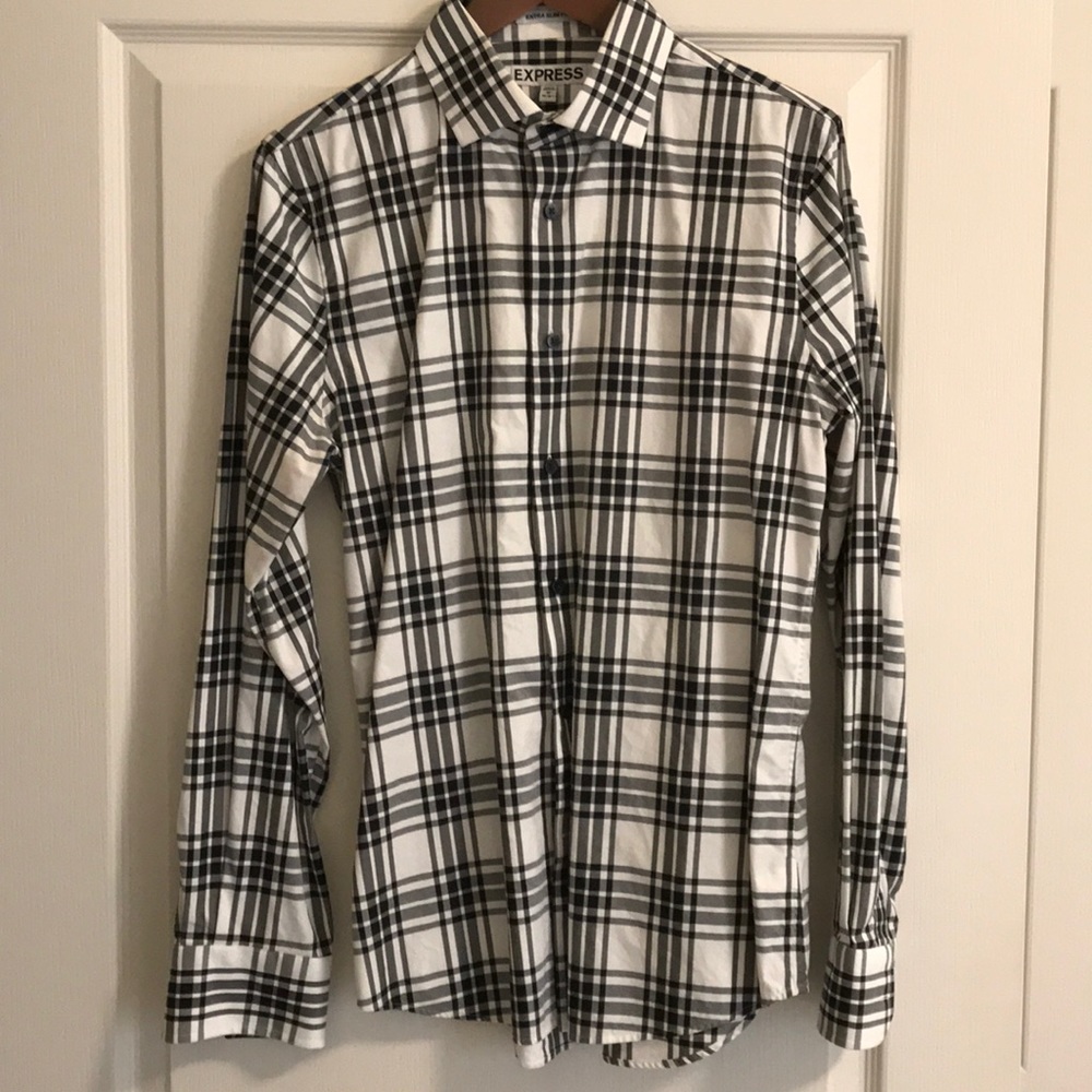 Black and white Express dress shirt